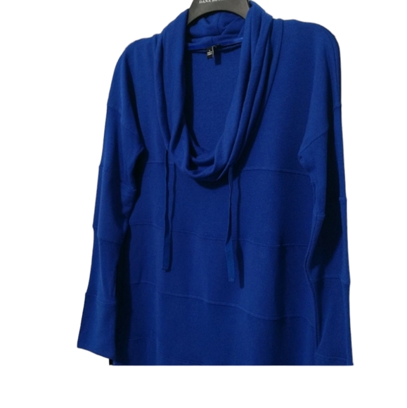 Royal Blue Cable & Gauge Cowl Neck Top sz Small - Picture 2 of 6